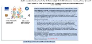 Sprijin educațional pentru preșcolarii și elevii dezavantajați din învățământul de stat preșcolar, primar și gimnazial